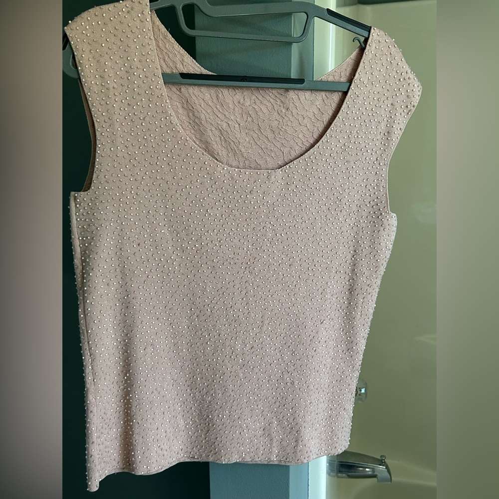 Ann Taylor Blush Textured Sleeveless Top